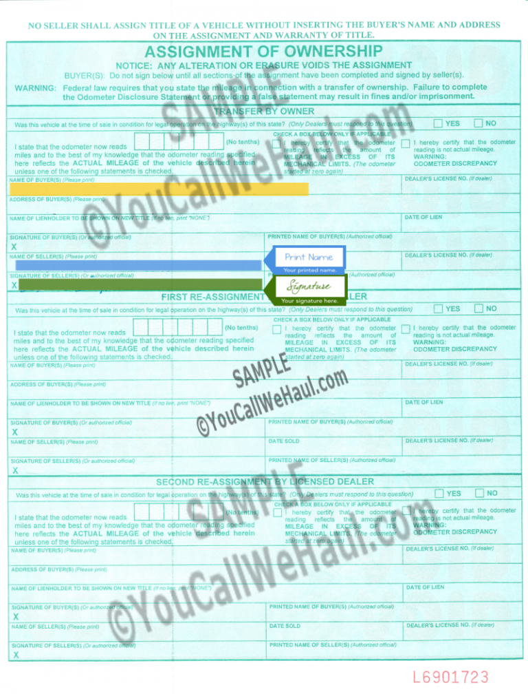 How To Transfer Connecticut Title And Instructions For Filling Out Your Title 6167