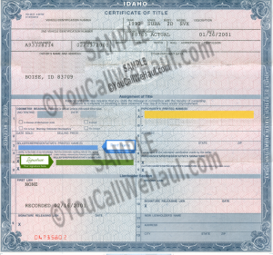 How to Transfer Idaho Title and instructions for filling out your title