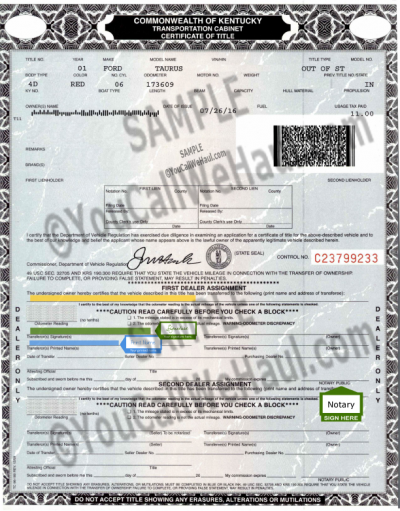 How To Transfer Kentucky Title And Instructions For Filling Out Your Title 7519