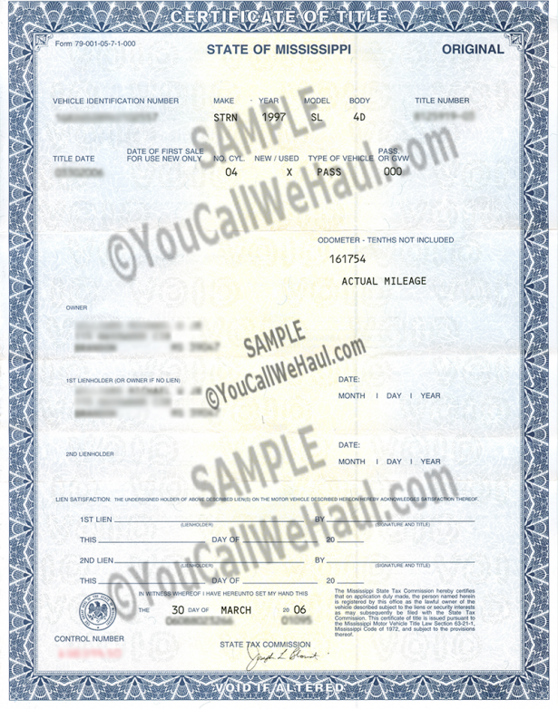 How To Transfer Mississippi Title And Instructions For Filling Out Your Title 2822