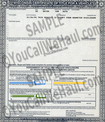 How To Transfer Wisconsin Title And Instructions For Filling Out Your Title